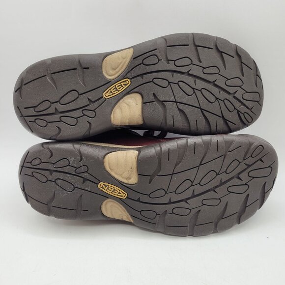 Keen Presidio II Women's 9.5 Red Burgundy Leather Shoes Casual Lace Up Walking - Picture 7 of 14